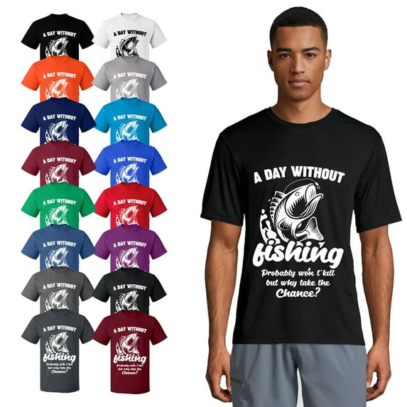 OXI T-Shirt - A Day Without Fishing, Basic Casual T-Shirt for Men's and Women Fleece T-Shirt Short Sleeve - Maroon Small