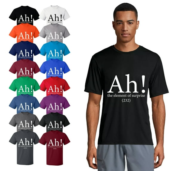 OXI T-Shirt - Ah The Element of Surprise, Basic Casual T-Shirt for Men's and Women Fleece T-Shirt Short Sleeve - Maroon Medium
