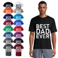 thumbnail image 1 of OXI T-Shirt - Best Dad Ever, Basic Casual T-Shirt for Men's and Women Fleece T-Shirt Short Sleeve - Dark Heather Small, 1 of 3