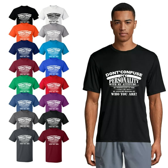 OXI T-Shirt - Don't Confuse My Personality, Basic Casual T-Shirt for Men's and Women Fleece T-Shirt Short Sleeve - Purple 3X-Large