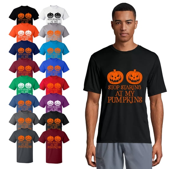 OXI T-Shirt - Halloween Starting Pumkins, Basic Casual T-Shirt for Men's and Women Fleece T-Shirt Short Sleeve - Red X-Large