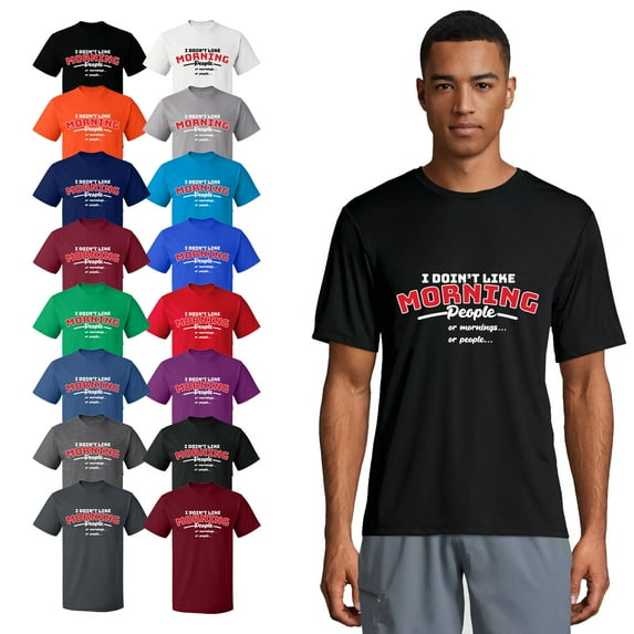OXI T-Shirt - I Don’t Like Morning People, Basic Casual T-Shirt for Men's and Women Fleece T-Shirt Short Sleeve - Cardinal Red Medium