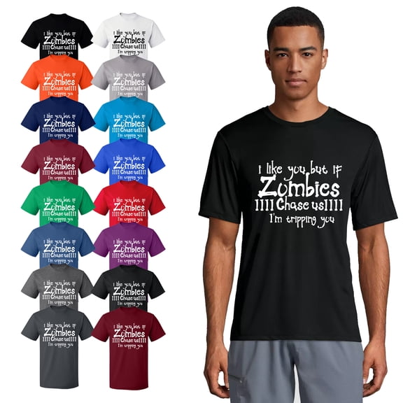 OXI T-Shirt - I Like You But If You Zombies, Basic Casual T-Shirt for Men's and Women Fleece T-Shirt Short Sleeve - Cardinal Red Small