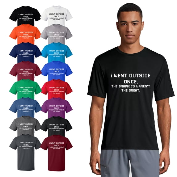 OXI T-Shirt - I Went Outside Once, Basic Casual T-Shirt for Men's and Women Fleece T-Shirt Short Sleeve - Royal Blue Medium