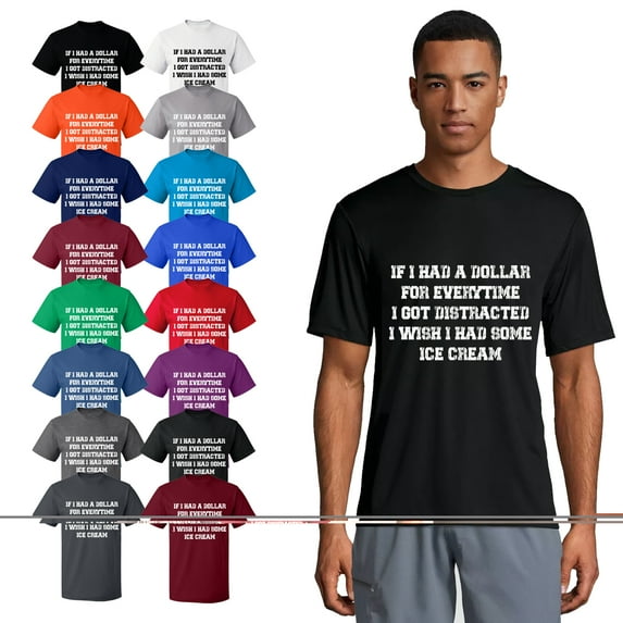 OXI T-Shirt - If I Had a Dollar For Everything, Basic Casual T-Shirt for Men's and Women Fleece T-Shirt Short Sleeve - Dark Heather X-Large