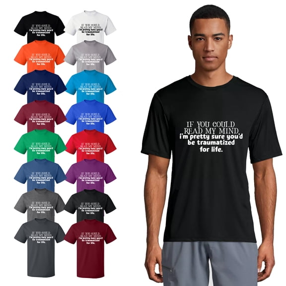 OXI T-Shirt - If You Could Read My Mind, Basic Casual T-Shirt for Men's and Women Fleece T-Shirt Short Sleeve - Orange Medium