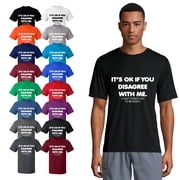 OXI T-Shirt - Its Ok If You Disagree With Me, Basic Casual T-Shirt for Mens and Women Fleece T-Shirt Short Sleeve - Black Small