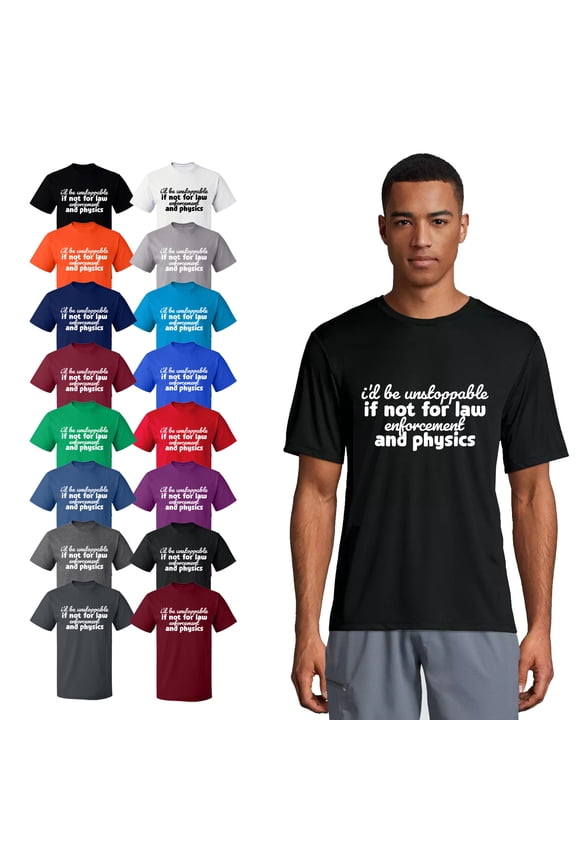 T-Shirt - Law Enforcement And Physics, Basic Casual T-Shirt for Men's and Women Fleece T-Shirt Short Sleeve - Cardinal Red Medium