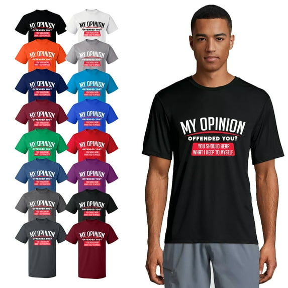 OXI T-Shirt - My Opinion Offended You, Basic Casual T-Shirt for Men's and Women Fleece T-Shirt Short Sleeve - Indigo Blue X-Large