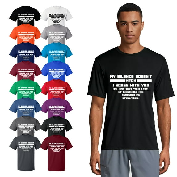 OXI T-Shirt - My Silence Doesn't Mean, Basic Casual T-Shirt for Men's and Women Fleece T-Shirt Short Sleeve - Irish Green 3X-Large