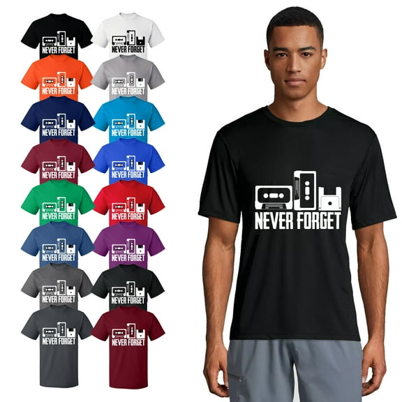 OXI T-Shirt - Never Forget, Basic Casual T-Shirt for Men's and Women Fleece T-Shirt Short Sleeve - Black Small