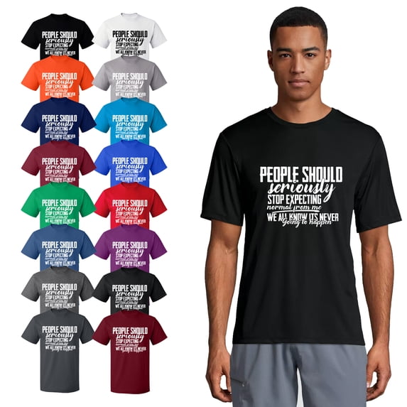 OXI T-Shirt - People Should Seriously Expecting, Basic Casual T-Shirt for Men's and Women Fleece T-Shirt Short Sleeve - Charcoal X-Large