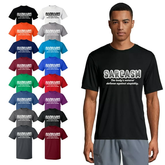 OXI T-Shirt - Sarcasm Defense Against Stupidity, Basic Casual T-Shirt for Men's and Women Fleece T-Shirt Short Sleeve - Purple Small