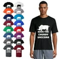 thumbnail image 1 of OXI T-Shirt - Save The Chubby Unicorn, Basic Casual T-Shirt for Men's and Women Fleece T-Shirt Short Sleeve - Purple X-Large, 1 of 3