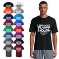 thumbnail image 1 of OXI T-Shirt - Social Anxiety, Basic Casual T-Shirt for Men's and Women Fleece T-Shirt Short Sleeve - Charcoal Medium, 1 of 3