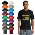 thumbnail image 1 of OXI T-Shirt - Swadust is Man Glitter, Basic Casual T-Shirt for Men's and Women Fleece T-Shirt Short Sleeve - Sapphire Small, 1 of 3