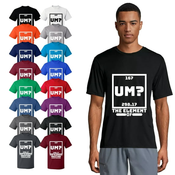 OXI T-Shirt - Um The Element of Confusion, Basic Casual T-Shirt for Men's and Women Fleece T-Shirt Short Sleeve - White 2X-Large