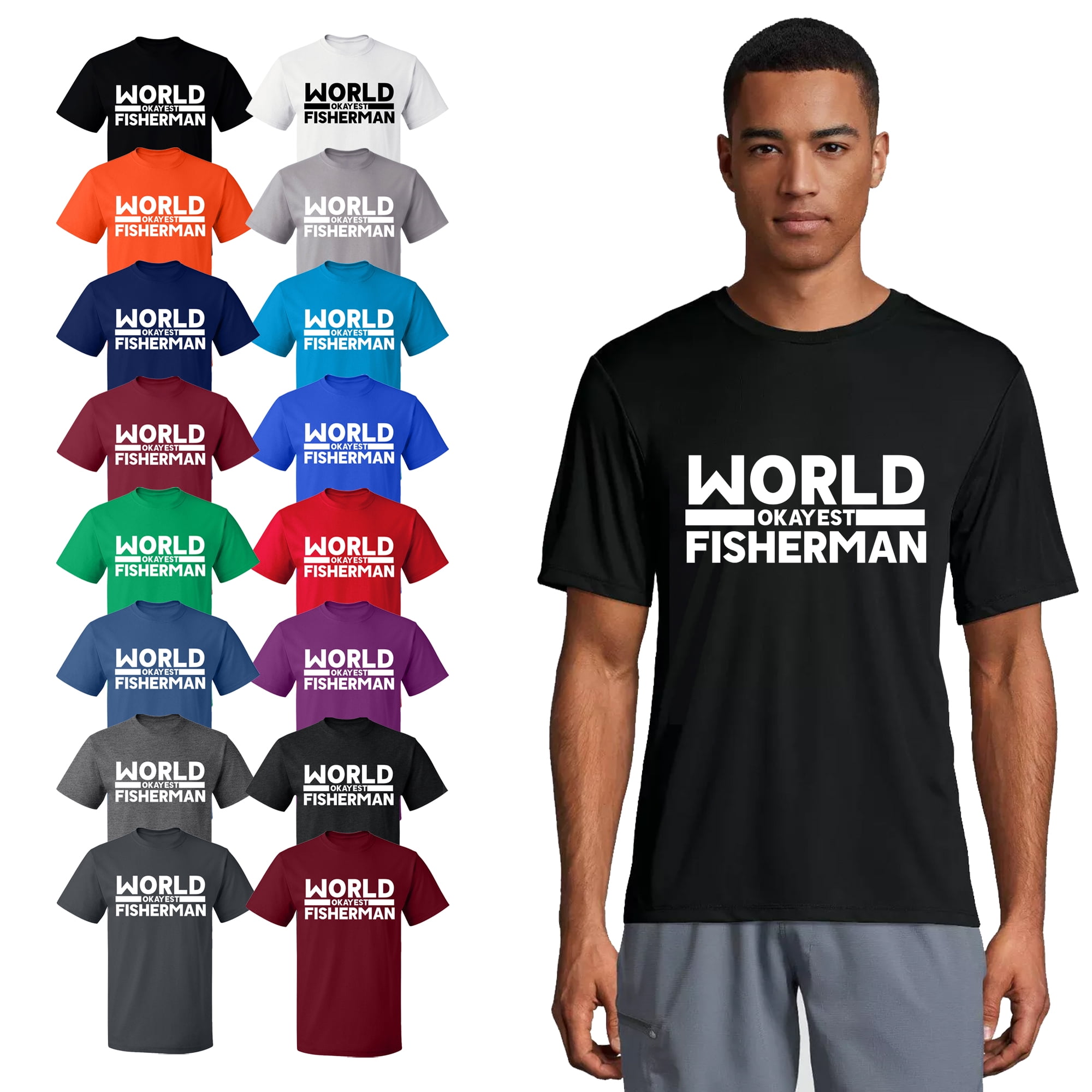 OXI T-Shirt - World Okayest Fisherman, Basic Casual T-Shirt for Men's and  Women Fleece T-Shirt Short Sleeve - Royal Blue 2X-Large 