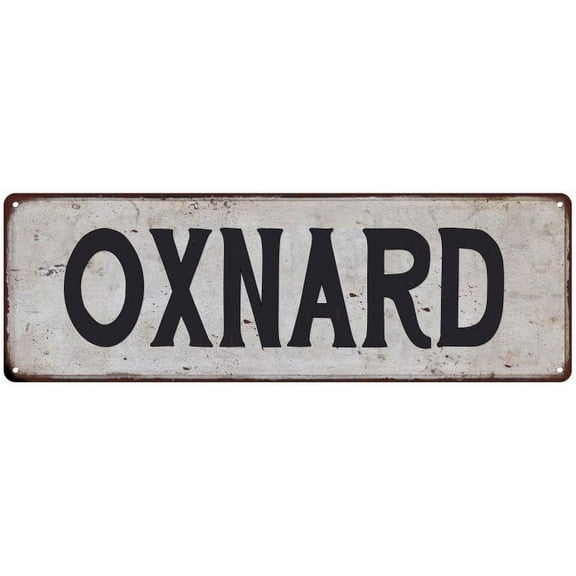 OXNARD Vintage Look Rustic Metal 8x24 Sign City State 108240041068