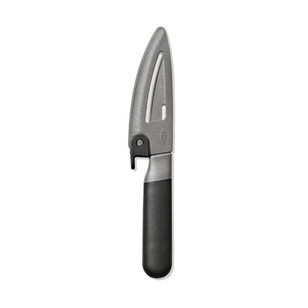 OXO 3.5-Inch Paring Knife with Locking Sheath, Precision Fruit and Vegetable Knife for Peeling and Slicing