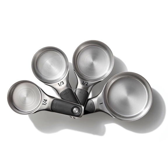 OXO SoftWorks 4-Piece Stainless Steel Measuring Cups Set with Magnetic Handles and Etched Measurements