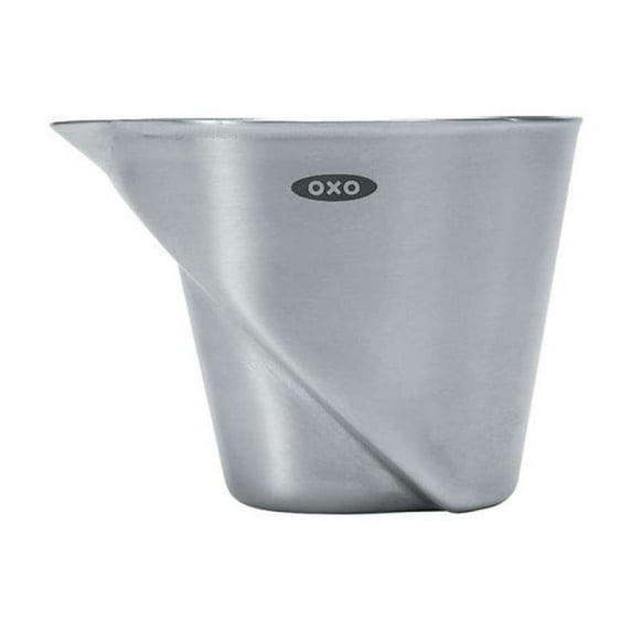 OXO Measuring Jigger, Stainless Steel Angled Design, Silver, 1/2 oz to 2 oz Capacity