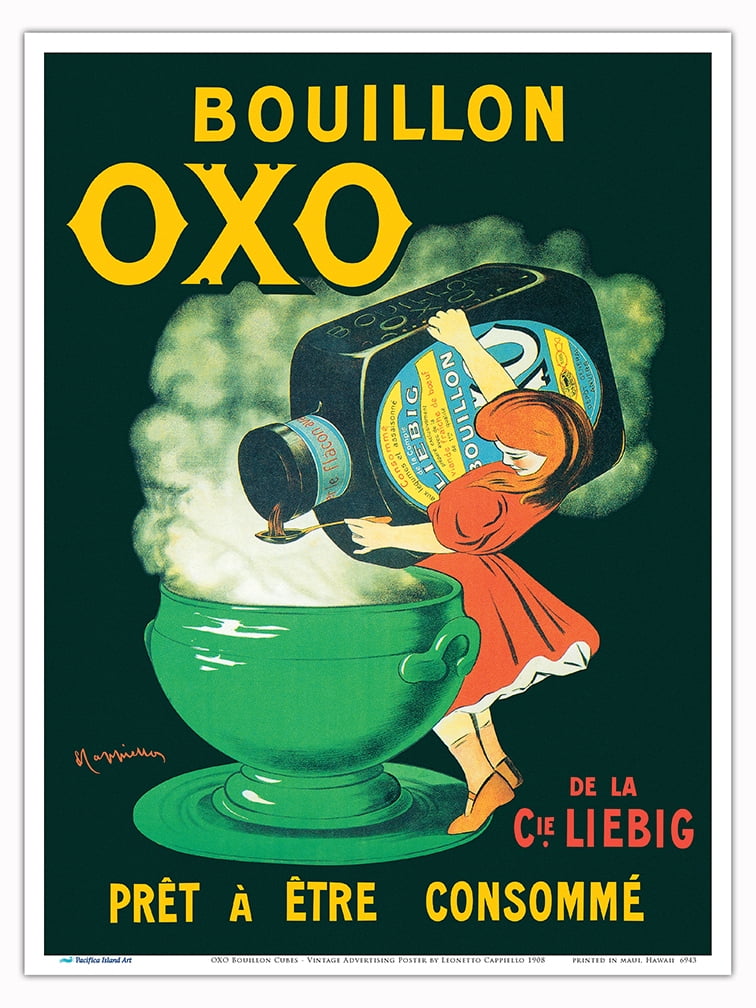 OXO Bouillon Cubes Vintage Advertising Poster by Cappiello c