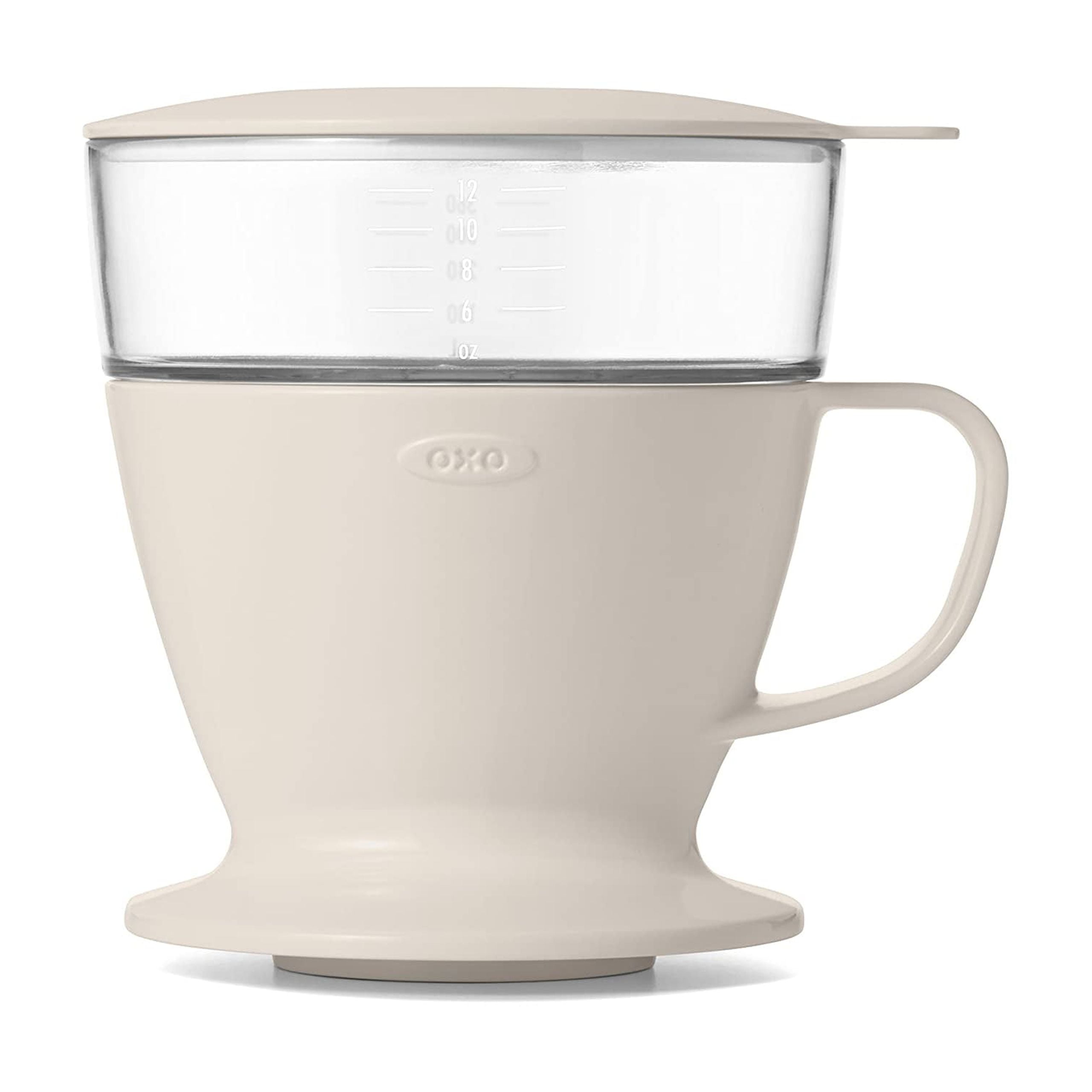 White 12 oz Single Serve Pour-Over Coffee Maker