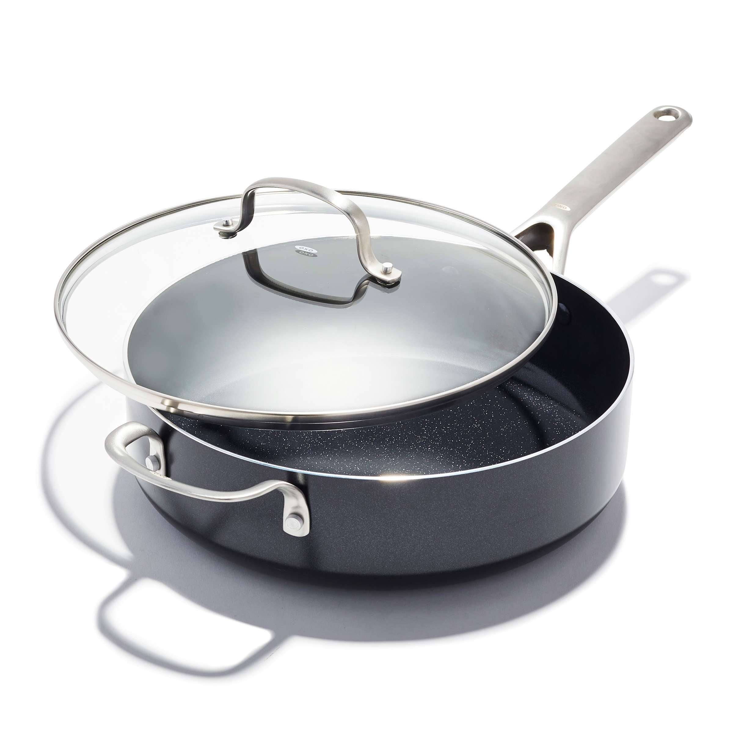 Black 5QT Non-Stick Aluminum Saute Pan with Lid