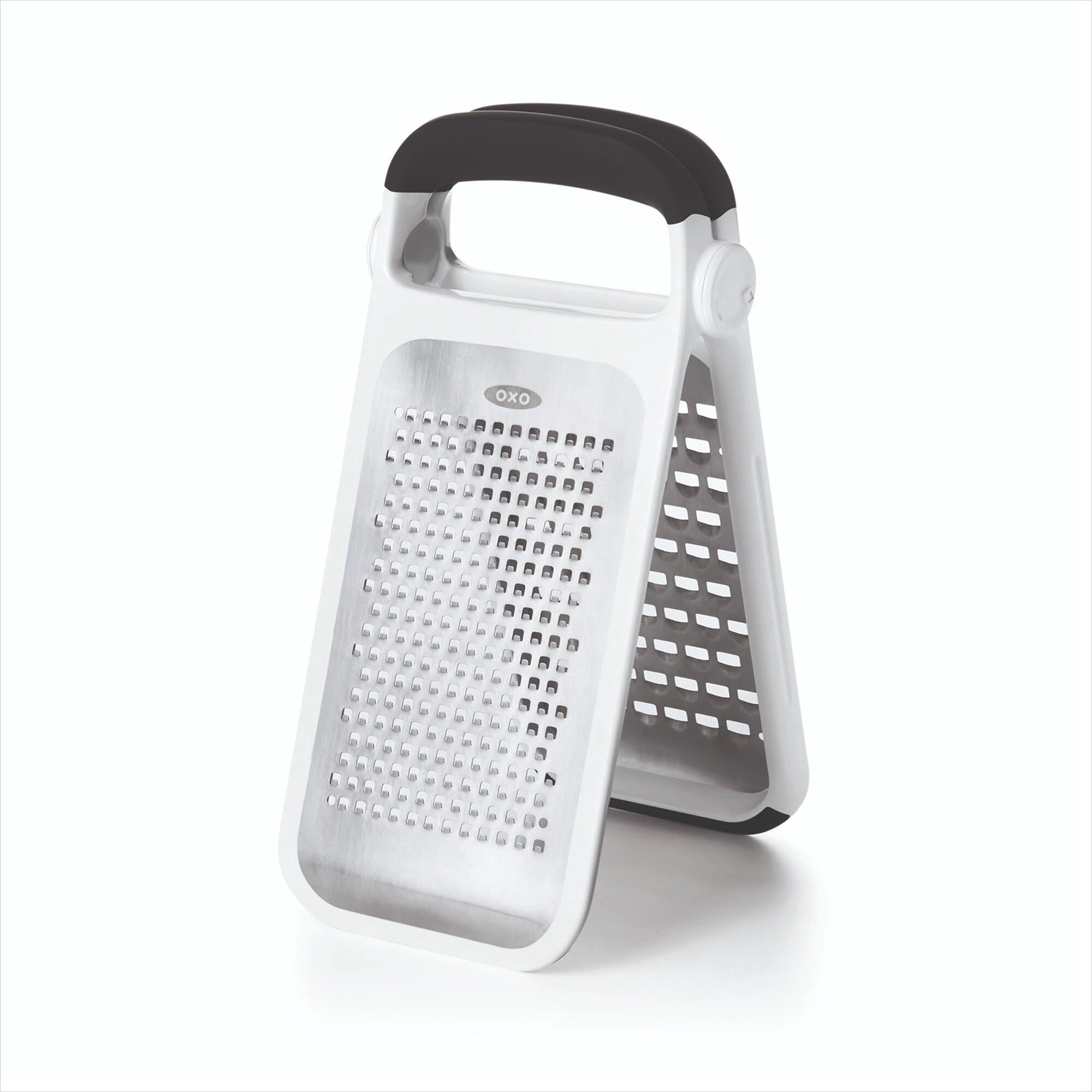 OXO Etched Two-Fold Grater, Stainless Steel, Folding Cheese & Vegetable Grater