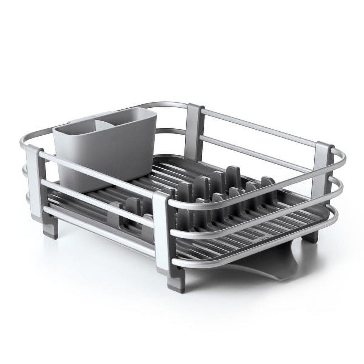 Foldable Aluminum Dish Rack with Utensil Cup