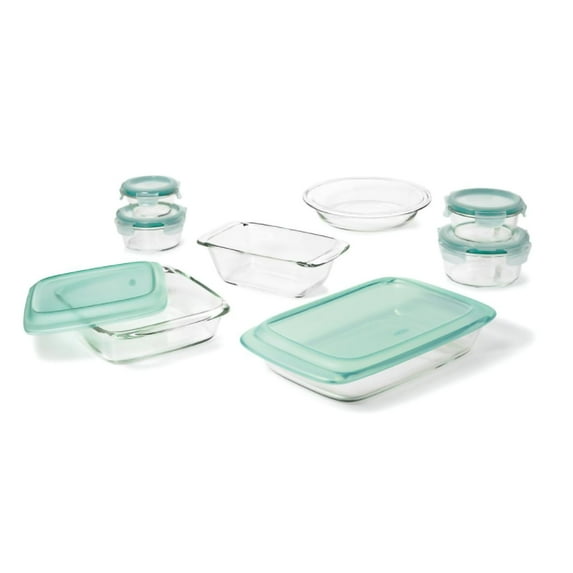 OXO Good Grips 14 Piece Clear Glass Bake, Serve, and Food Storage Set with Lids