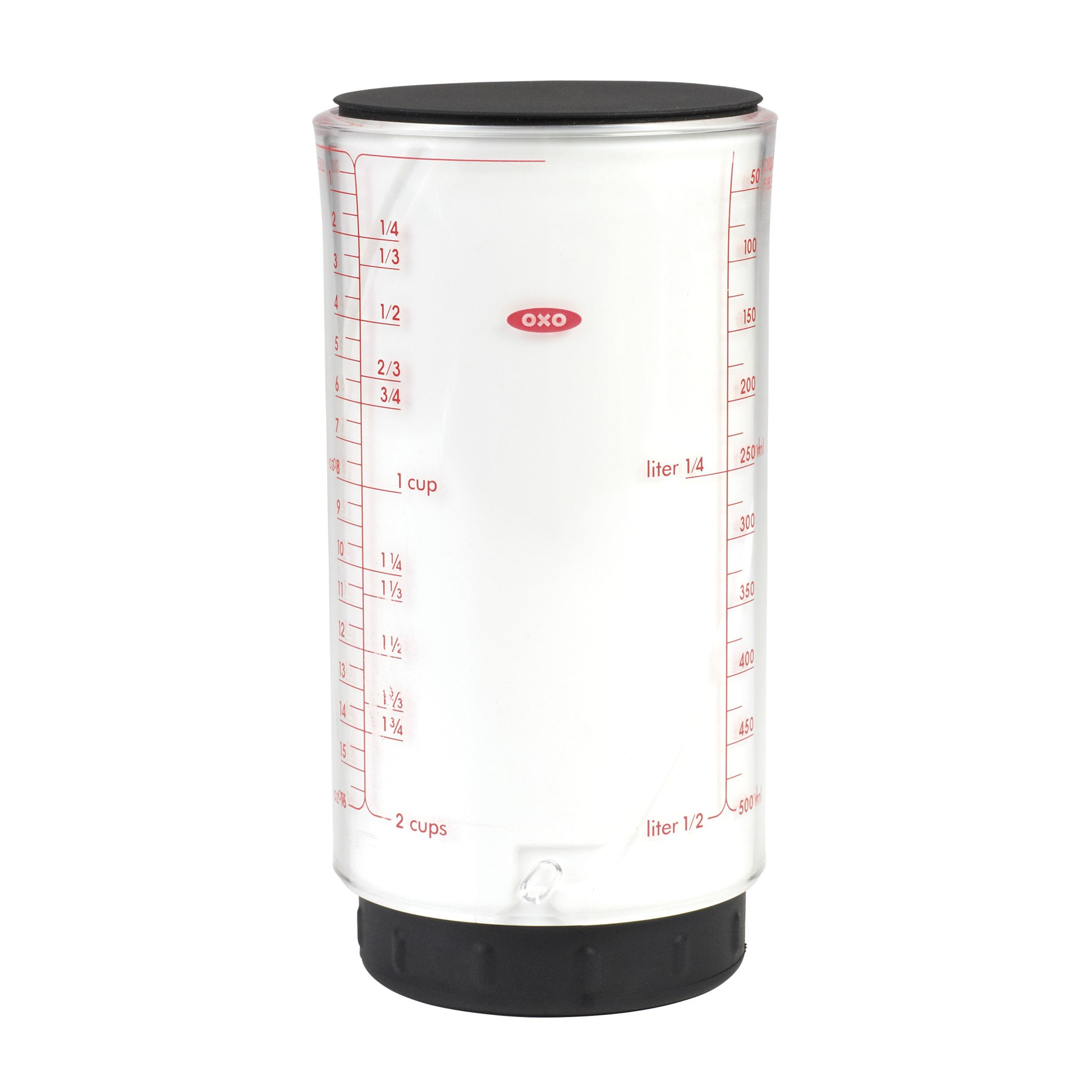 Clear and Black 2-Cup Adjustable Plastic Measuring Cup