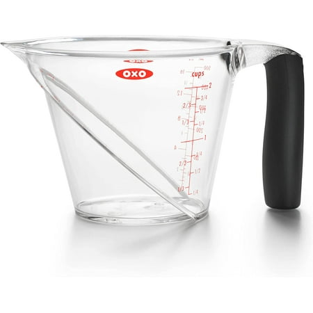 OXO Good Grips Measuring Cup - Angled, Non Slip Handle - 2 Cup, Clear