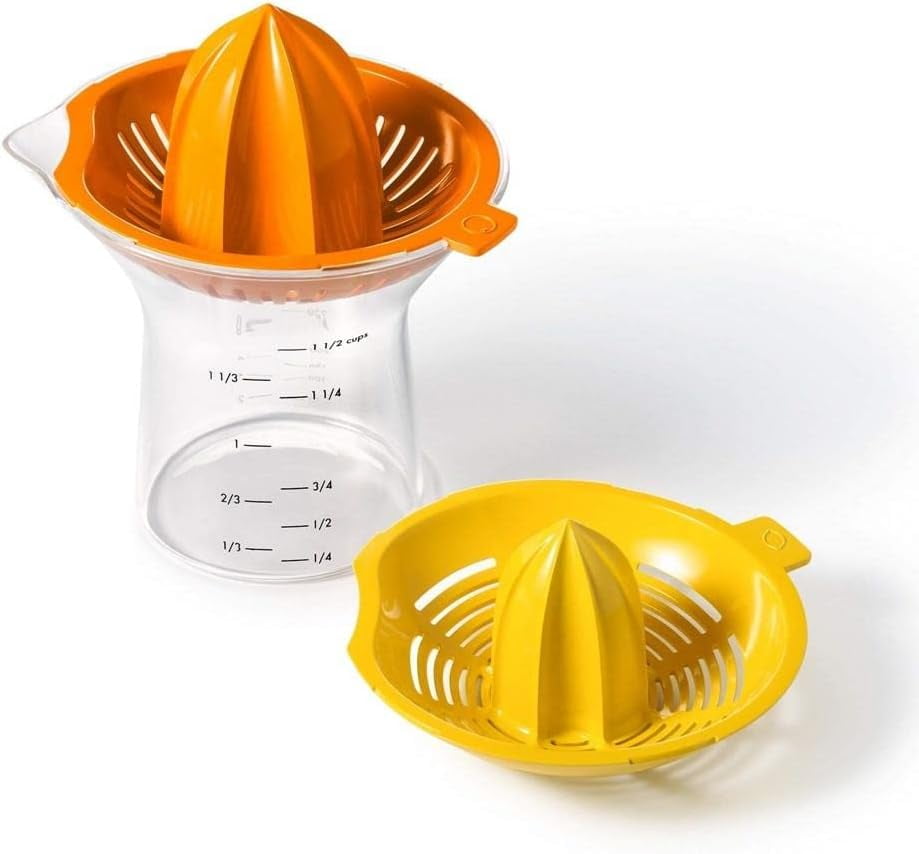 Orange and Yellow 2-in-1 Citrus Juicer with Measurement Markings