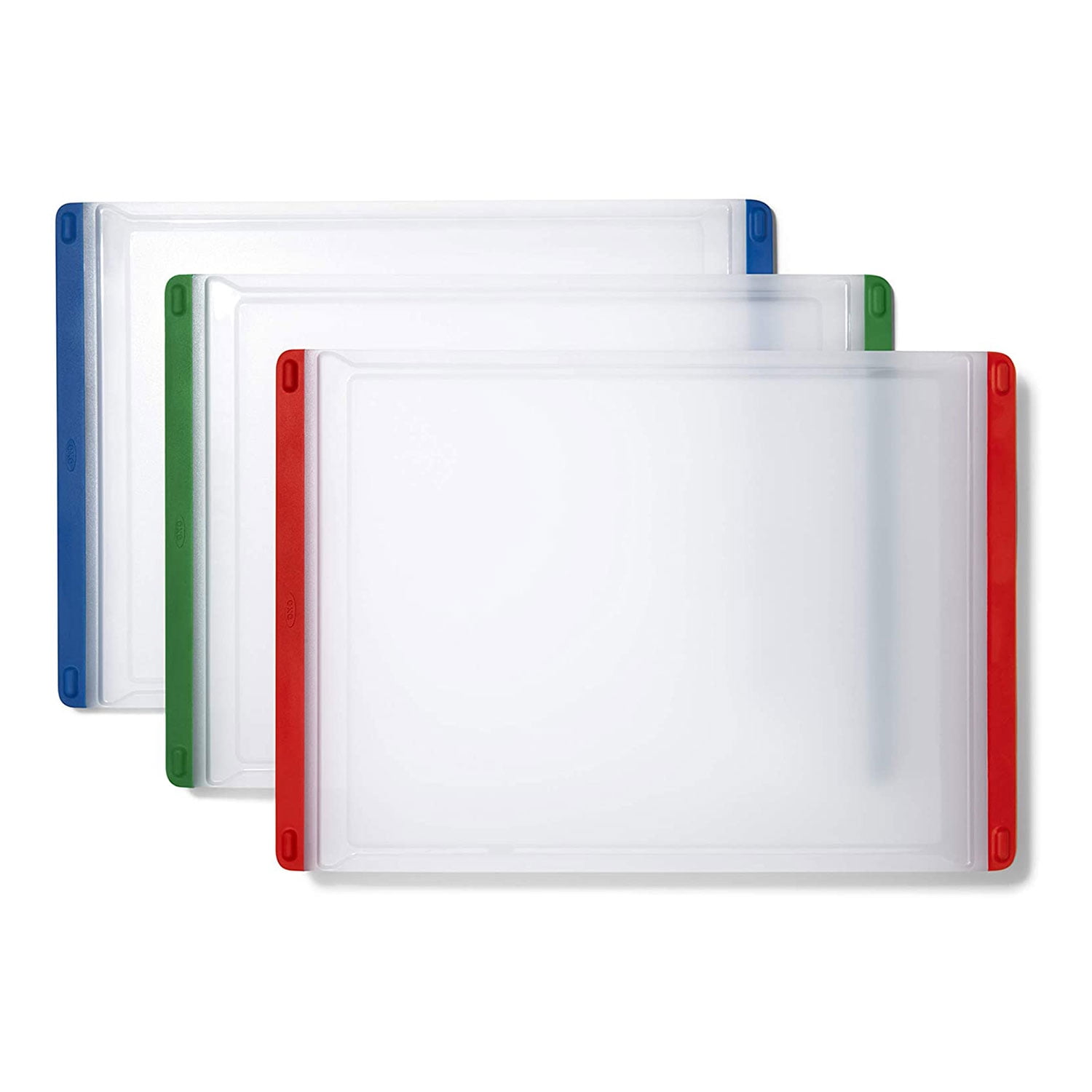 OXO Good Grips 3 Piece Non Slip Double Sided Cutting Board Set, Clear 