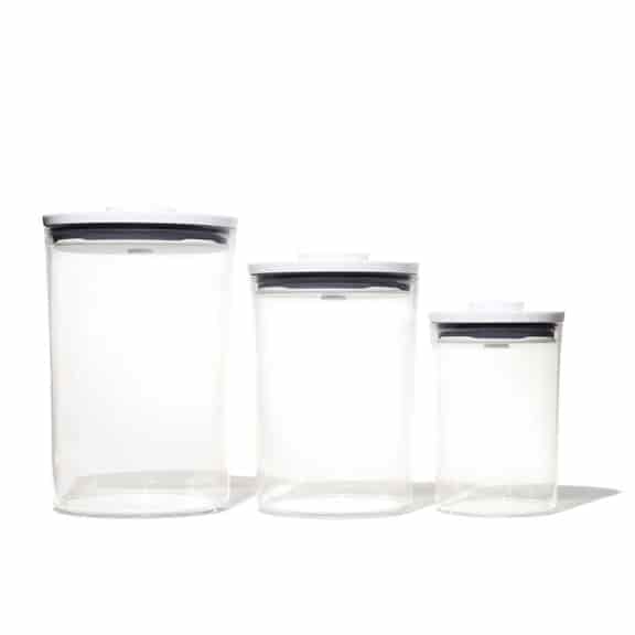 OXO Good Grips 3 Piece POP Airtight Nested Round Container Value Set, Clear