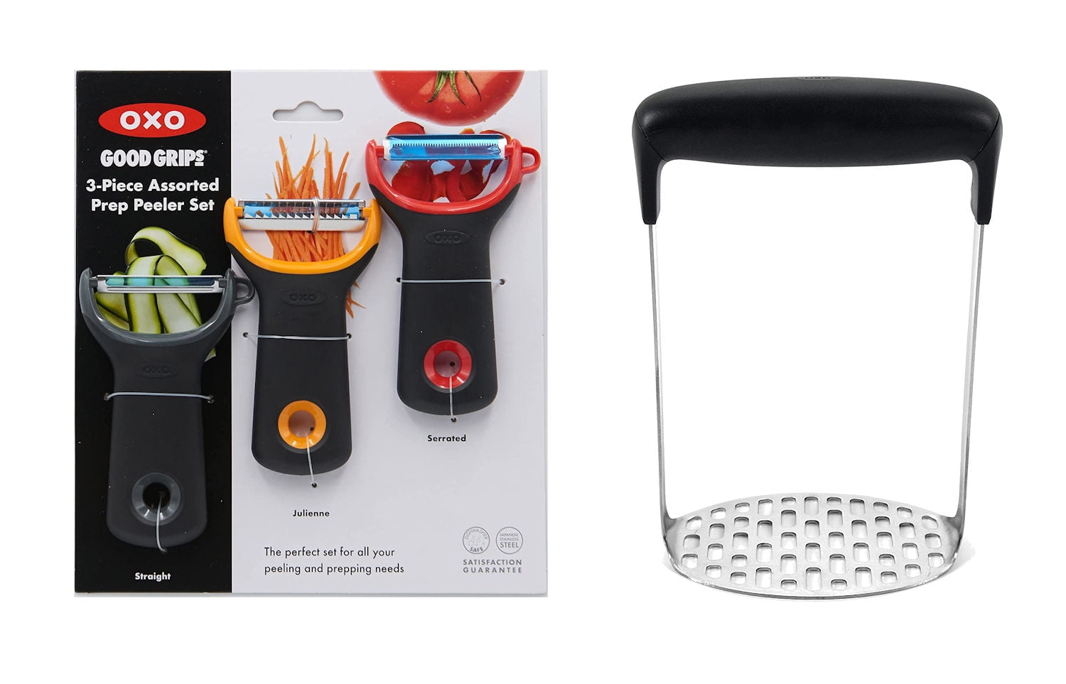 OXO Good Grips 3 Piece Y Peeler Set Straight Julienne Serrated Peelers