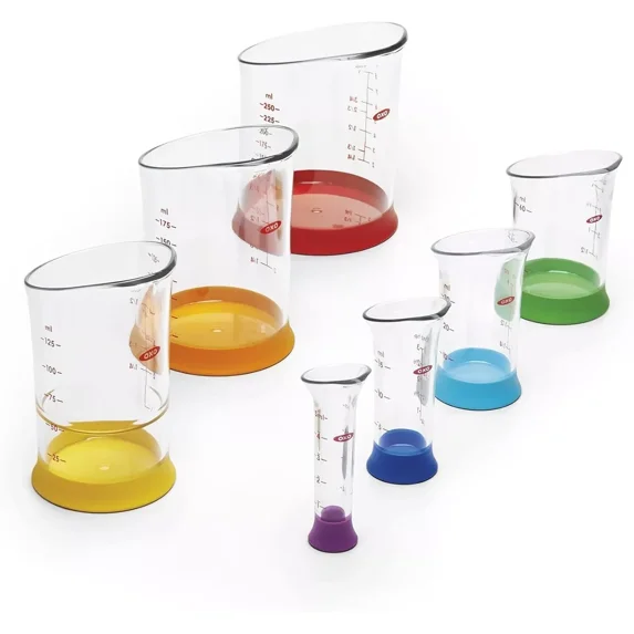 OXO Good Grips 7-Piece Measuring Cup Set Beaker Style Cup Tlbs tsp Nesters - NEW