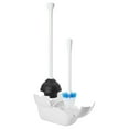 thumbnail image 1 of OXO Good Grips Bathroom Hideaway Toilet Brush and Plunger Combination Set, White, 1 of 5