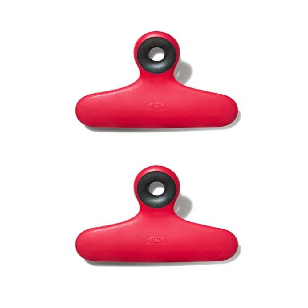 Red Plastic Bag Clips with Non-Slip Grips, 2 Pack