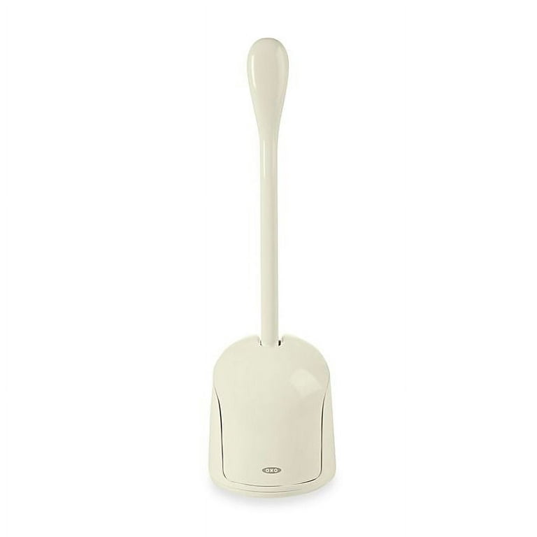OXO Good Grips Compact Toilet Brush & Canister - Gray & Good Grips Toilet  Plunger with Cover, White