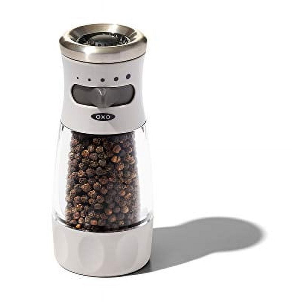 OXO Contoured Stainless Steel and Acrylic Pepper Grinder