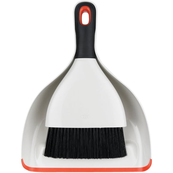 OXO Good Grips Dustpan and Brush Set - Rubber Handle, Household Cleaning - White Set