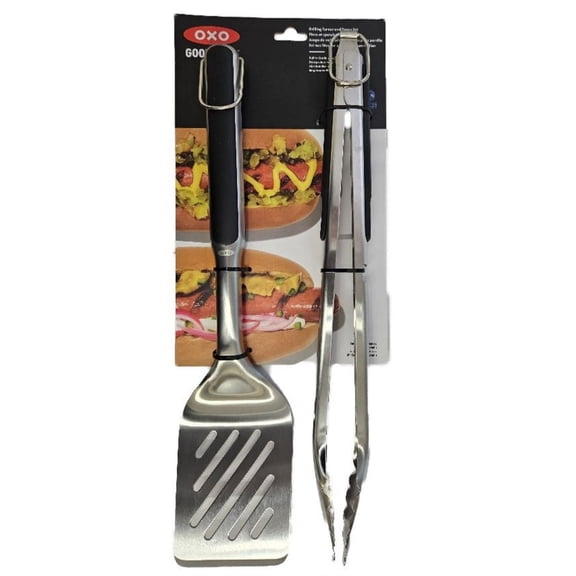OXO Good Grips Grilling Tools Tongs and Turner Set Black