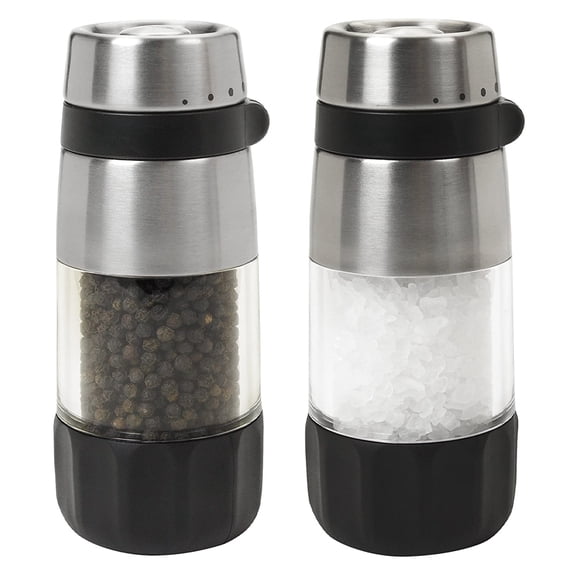 OXO Good Grips Non-Slip Adjustable Stainless Steel Salt and Pepper Grinder Set