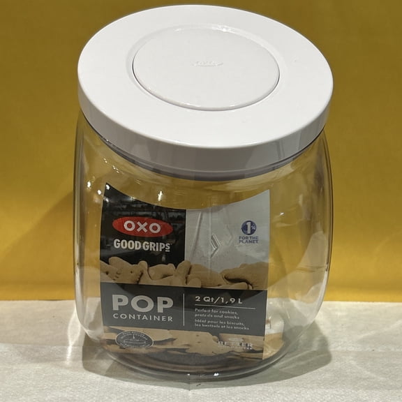 OXO Good Grips POP Container 2 Qt / 1.9 L Round Storage Jar for Cookies Snacks