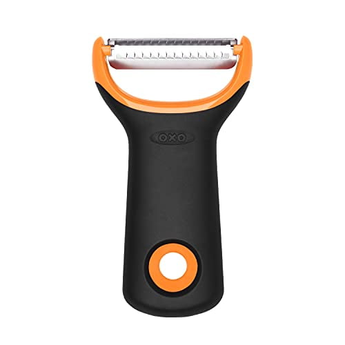 Compact Black and Orange Stainless Steel Julienne Y-Peeler