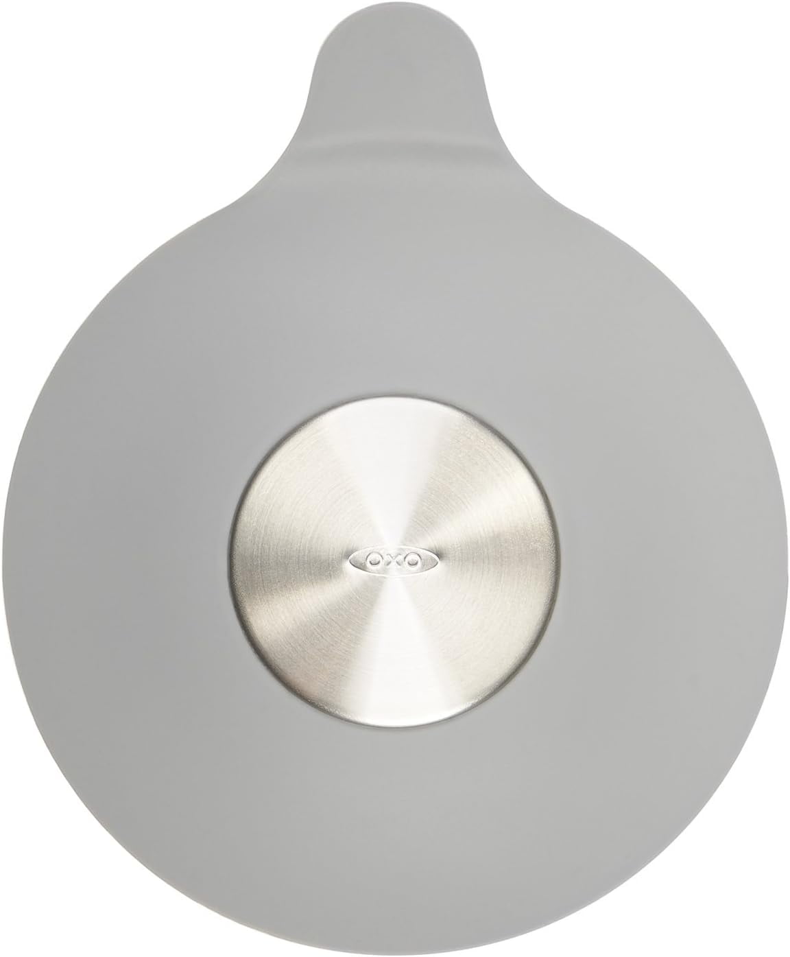 Gray Silicone and Stainless Steel Bathtub Drain Stopper