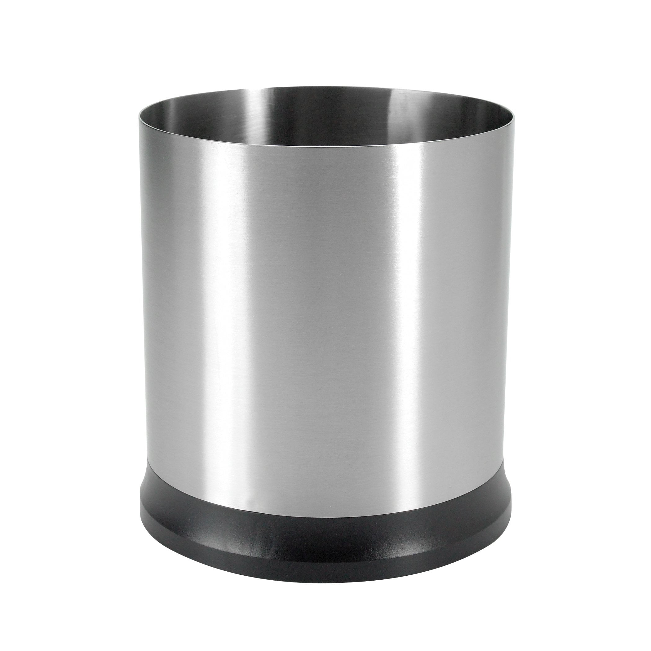 Stainless Steel Rotating Utensil Holder with Black Base